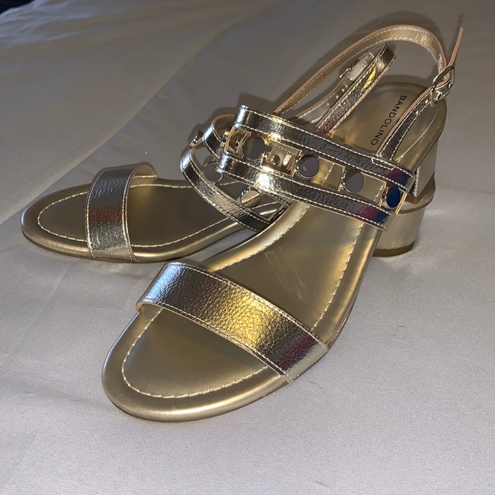 Bandolino, sandals w/ decorative gold medallions